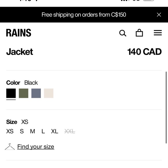 RAINS unisex Black Raincoat - Picture 4 of 4